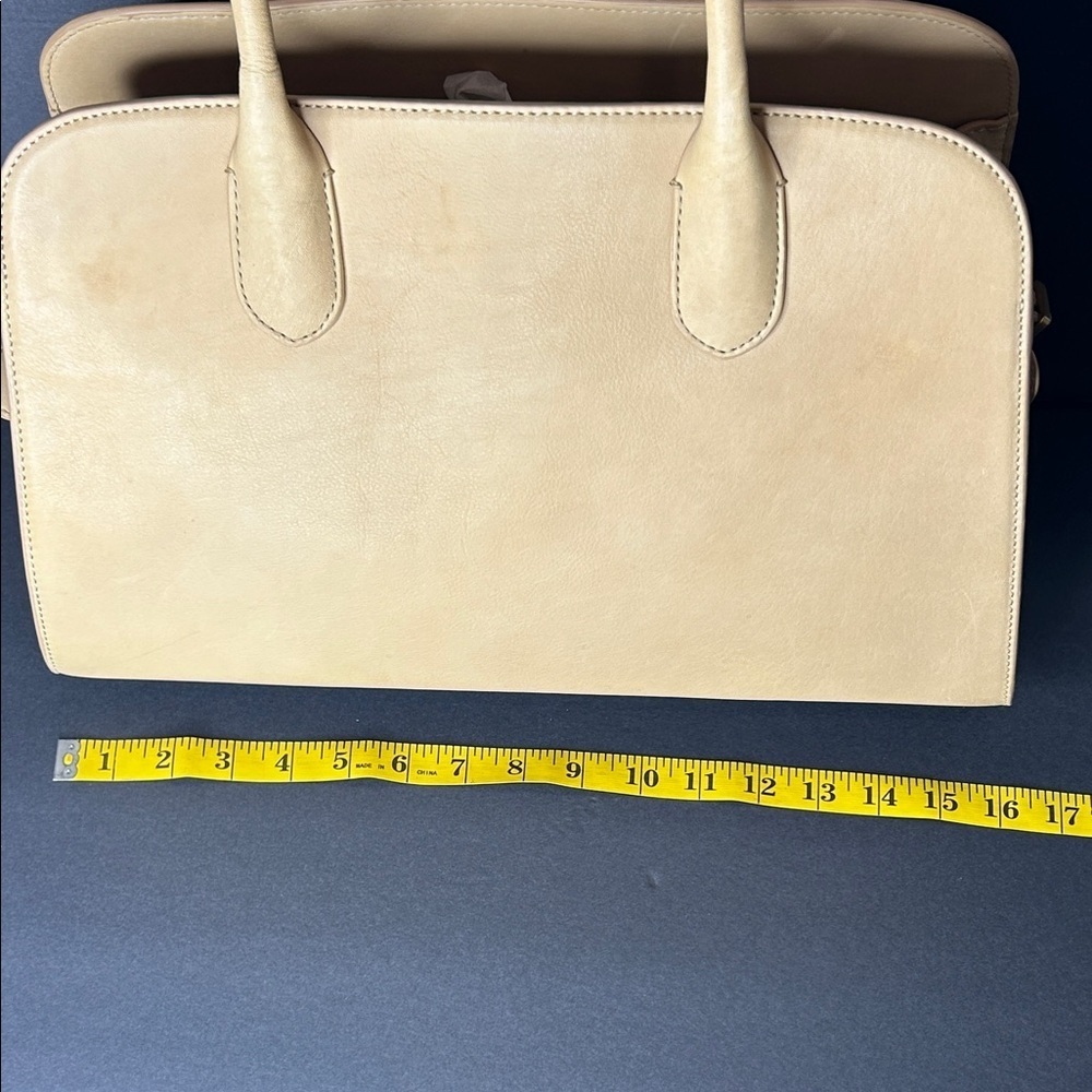 Margot New York Chic Beige Leather Satchel - Picture 11 of 15